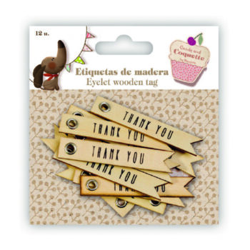 Etiquetas de Madera "Thank You"