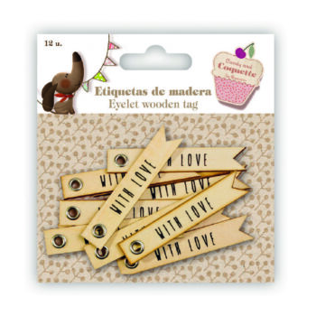 Etiquetas de Madera "With Love"