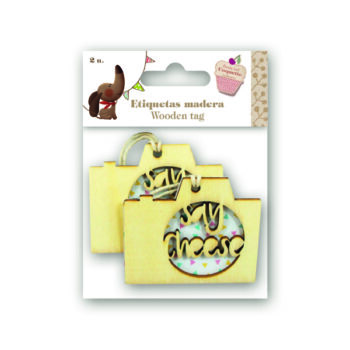 Etiquetas de Madera Cámara de Fotos