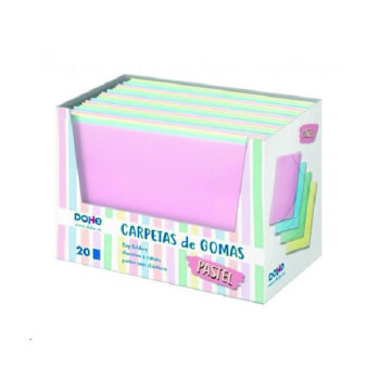 Expositor Carpetas de Gomas Polipropileno Pastel