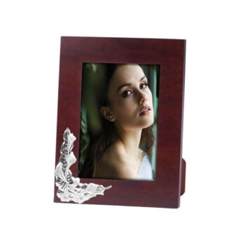 Portafoto Madera Apliques Plata Bilaminada