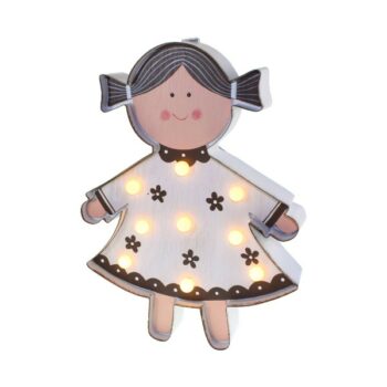 Muñeca Metal Blanca Con Luz Pequeña