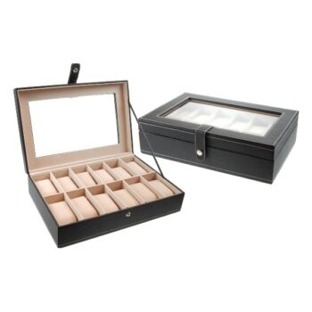 Relojero de 12 Negro Ventana