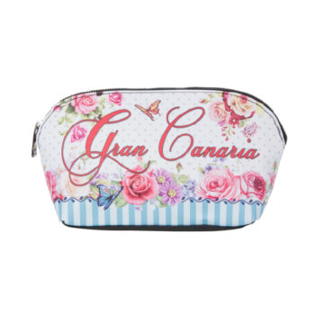 Neceser Vintage Flowers Gran Canaria Blanco