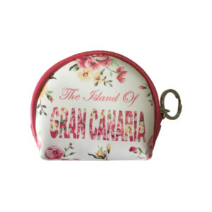 BS1002-B Monedero Redondo Flores Gran Canaria Blanco