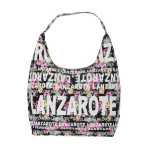 BS1005-A Bolso Góndola Flowers Lanzarote Negro/Blanco/Multi.