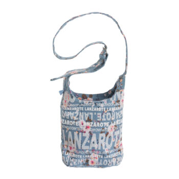 Bolso Saco Flowers Peq. Lanzarote Celeste/Blanco/Multi.
