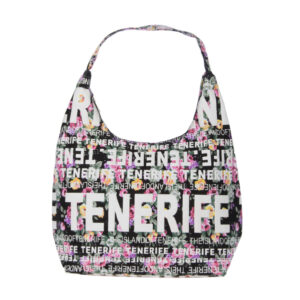 BS1018-A Bolso Góndola Flowers Tenerife Negro/Blanco/Multi.