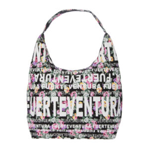 BS979-A Bolso Góndola Flowers Fuerteventura Negro/Blanco/Multi.