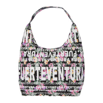 Bolso Góndola Flowers Fuerteventura Negro/Blanco/Multi.