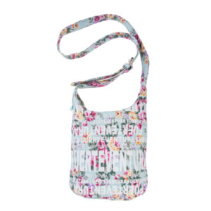 Bolso Saco Flowers Peq. Fuerteventura Celeste/Blanco/Multi.