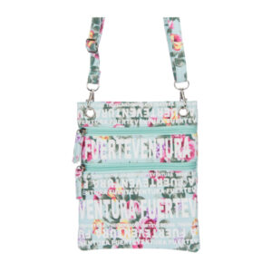 Bolso Pasaporte Flowers Fuerteventura Celeste/Blanco/Multi.