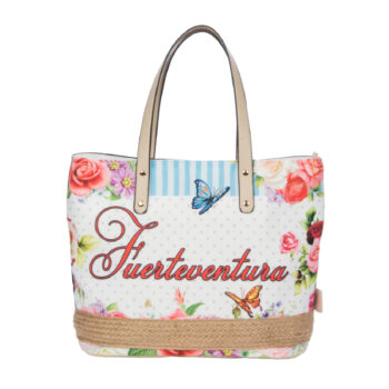 Bolso Normal Vintage Flowers Fuerteventura Blanco