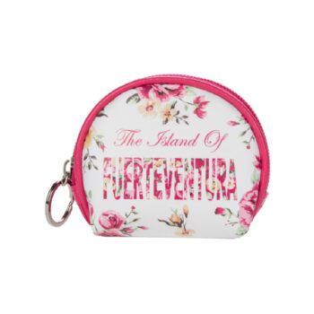 Monedero Redondo Flores Fuerteventura Blanco