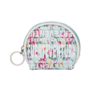 BS990-B Monedero Redondo Flores Fuerteventura Verde/Blanco/Multi.