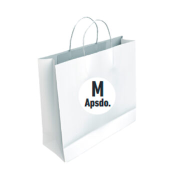 Bolsa Celulosa Blanca Tamaño "M Apaisada" 34+12x31 cm