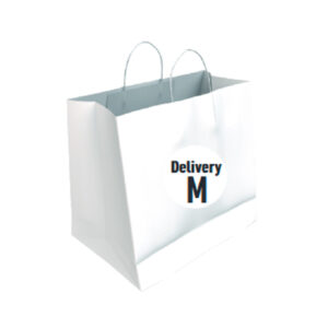 02104074 Bolsa Celulosa Blanca Tamaño "M Delivery" 31+15x29 cm