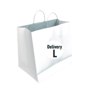 Bolsa Celulosa Blanca Tamaño "L Delivery" 36+20x36 cm