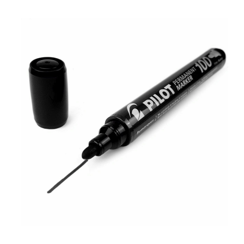 Marcador Permanente 100 Punta Redonda Color Negro