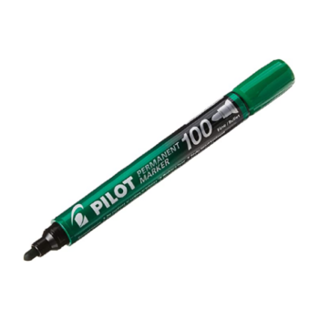 Marcador Permanente 100 Punta Redonda Color Verde