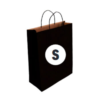 Bolsa Kraft Color Negro Tamaño "S" 24+10×32 cm