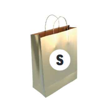 Bolsa Kraft Color Oro Tamaño "S" 24+10×32 cm