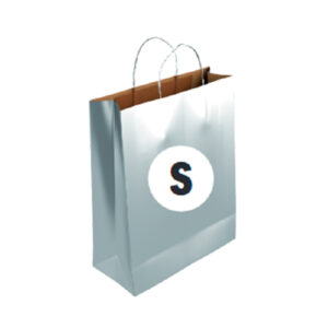 02103014 Bolsa Kraft Color Plata Tamaño "S" 24+10×32 cm