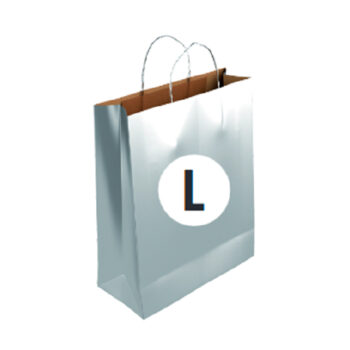 Bolsa Kraft Color Plata Tamaño "L" 32+14x40 cm