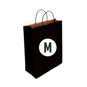 02103035 Bolsa Kraft Color Negro Tamaño "M" 27+12x37 cm