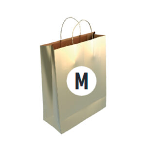 02103038 Bolsa Kraft Color Oro Tamaño "M" 27+12x37 cm