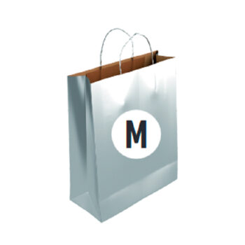 Bolsa Kraft Color Plata Tamaño "M" 27+12x37 cm