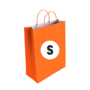 02104008 Bolsa Celulosa Color Naranja Tamaño "S" 24+10×32 cm