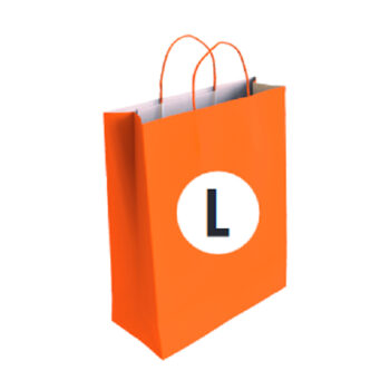 Bolsa Celulosa Color Naranja Tamaño "L" 32+14x40 cm