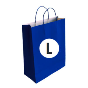 02104018 Bolsa Celulosa Color Azul Tamaño "L" 32+14x40 cm