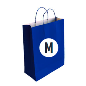 02104034 Bolsa Celulosa Color Azul Tamaño "M" 27+12x37 cm