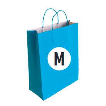 Bolsa Celulosa Color Celeste Tamaño "M" 27+12x37 cm