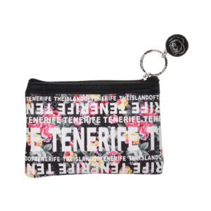 WT002-BK Monedero Rectangular Flowers Tenerife Negro