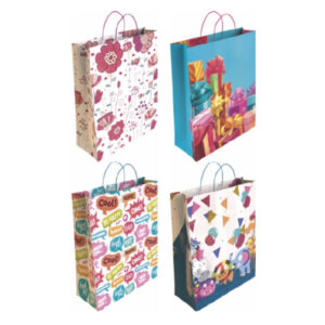 Caja Surtido 24 Bolsas Papel Decorado Tamaño «L» 32+14x40 cm