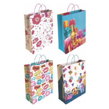 Caja Surtido 24 Bolsas Papel Decorado Tamaño «L» 32+14x40 cm