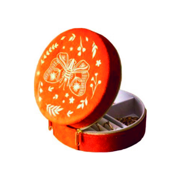 6-100 Joyero Redondo Mariposa Naranja