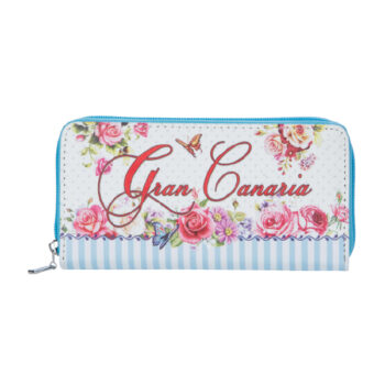 Billetero Vintage Flowers Gran Canaria Blanco