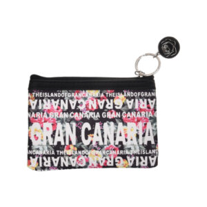WGC002-BK Monedero Rectangular Flowers Gran Canaria Negro