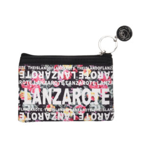WL002-BK Monedero Rectangular Flowers Lanzarote Negro