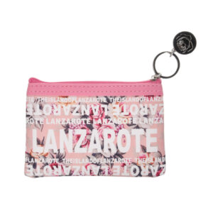 WL002-P Monedero Rectangular Flowers Lanzarote Rosa