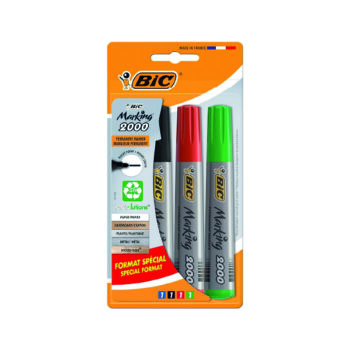 Marcadores Permanentes Bic Color Azul, Verde, Negro y Rojo