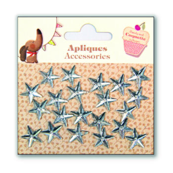Apliques Accesorios Estrellas Plateadas