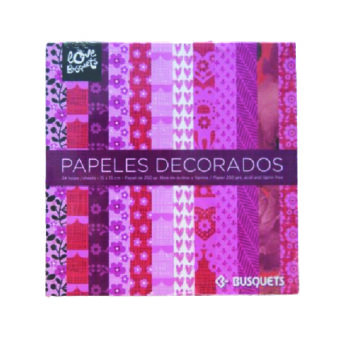 Papeles Decorados 24 Hojas 250 GR