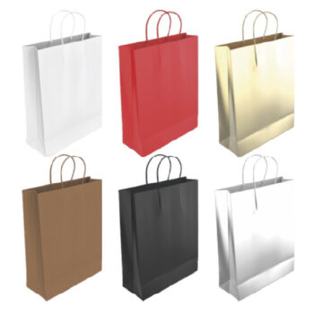 Caja Surtido 24 Bolsas Papel Unicolor Tamaño «L» 32+14x40 cm