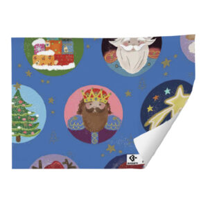 48215 25 Hojas Papel de Regalo en Pliego Navidad Bolas