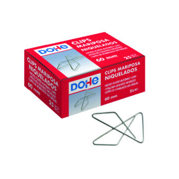 Clips Niquelados Mariposa Nº10 40 mm